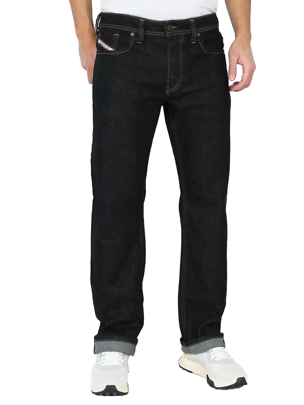 Diesel - Mens Regular Straight Fit Rinsed Wash Stretch Jeans - Larkee-X