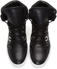 Мужские черные кожаные высокие кеды от Diesel Black Gold