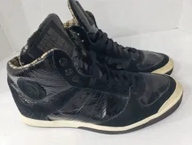 Diesel Size 8 Leather Upper RN93243 Black Running Skateboarding Sneakers Shoes