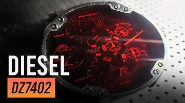 DIESEL DZ7402 MR. DADDY 2.0 Red lens, black leather strap, black face